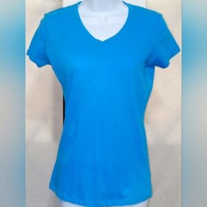 Ladies V-Neck Short Sleeve Pimatee by Pima Apparel Size Medium